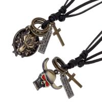 PU-Schnur-Halskette, Zinklegierung, mit PU Leder, Einstellbar & unisex & verschiedene Stile für Wahl, frei von Nickel, Blei & Kadmium, 68-75cm,0.3cm, verkauft von PC