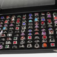 Zink Alloy Finger Ring, med Natursten & Glas & Harts & emalj, ringform, Unisex, blandade färger, 20x20x3mm, 100PC/Box, Säljs av Box