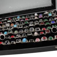 Модные кольца, цинковый сплав, с Природный камень & Стеклянный & канифоль & эмаль, кольцо форма, Мужская, разноцветный, 20x20x3mm, 100ПК/Box, продается Box