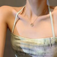 Titanstahl Halskette, mit Verlängerungskettchen von 5.3cm, vergoldet, Modeschmuck & Micro pave Zirkonia & für Frau, goldfarben, Länge:40.3 cm, verkauft von PC