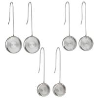 Stainless Steel Earring Drop Component, DIY & different size for choice, original color, Sold By Pair