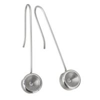 Stainless Steel Earring Drop Component DIY original color 6mm Sold By Pair