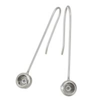 Stainless Steel Earring Drop Component DIY original color 4mm Sold By Pair