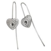 Stainless Steel Earring Drop Component, DIY, original color, 12.5x45x11mm,3.5mm, Sold By Pair