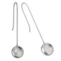 Stainless Steel Earring Drop Component DIY original color 6mm Sold By Pair