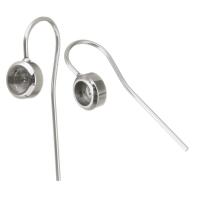 Stainless Steel Earring Drop Component DIY original color 4mm Sold By PC