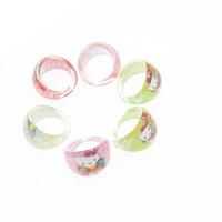 Children Finger Ring, Resin, for children, mixed colors, 21x21x14mm, 100PCs/Bag, Sold By Bag