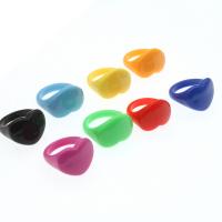 Kinder Finger Ring, Harz, für Kinder, gemischte Farben, 21x21x14mm, 100PCs/Tasche, verkauft von Tasche