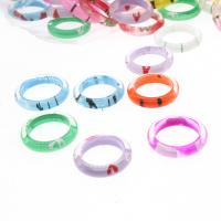 Kinderen Finger Ring, Hars, voor kinderen, gemengde kleuren, 21x21x14mm, 100pC's/Bag, Verkocht door Bag