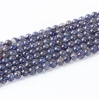 Iolite Perle, rund, DIY & facettierte, blau, verkauft per 38 cm Strang