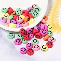 Acrylic Jewelry Beads, Smiling Face, facial expression series & DIY, more colors for choice, 7mm, Hole:Approx 1.3mm, 100PCs/Bag, Sold By Bag