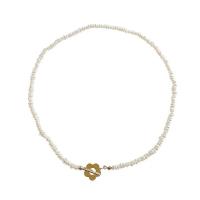 Slatkovodni Pearl Brass Chain Ogrlica, s Mesing, zlatna boja pozlaćen, različitih stilova za izbor & za žene, Prodano By Strand