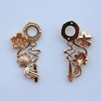 Hair Accessories DIY Findings, Brass, KC gold color plated, 48x25mm, 20PCs/Lot, Sold By Lot