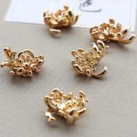 Brass Bead Cap, Chrysamthemum, KC gold color plated, 20mm, 20PCs/Lot, Sold By Lot