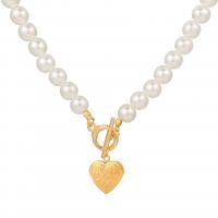 Plastic Pearl Necklace Zinc Alloy with Plastic Pearl fashion jewelry & for woman nickel lead & cadmium free Sold By PC