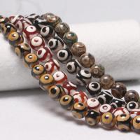 Ágata natural tibetano Dzi Beads, Ágata tibetana, Roda, polido, DIY, Mais cores pare escolha, comprimento 38 cm, vendido por PC