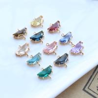 Glass Connector, Brass, with Glass, plated, more colors for choice, 9x16mm, 20PCs/Lot, Sold By Lot