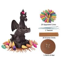 Backflow Incense Burner, Porcelain, plated, for home and office & durable, 14.5X15X23cm, Sold By PC