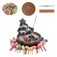 Backflow Incense Burner, Purple Clay, plated, for home and office & durable, 125x101x136mm, Sold By PC
