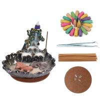 Backflow Incense Burner, Porcelain, plated, for home and office & durable, 200x175x160mm, Sold By PC
