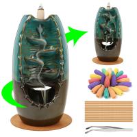 Backflow Incense Burner, Porcelain, plated, for home and office & durable & different styles for choice, more colors for choice, 240x150x150mm, Sold By PC