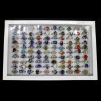 Harz-Fingerring, Zinklegierung, mit Harz, Einstellbar & unisex, gemischte Farben, 190x190x50mm, 100PCs/Box, verkauft von Box