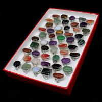 Кольца с камнями, цинковый сплав, с Природный камень, Мужская, разноцветный, 200x200x30mm, 50ПК/Box, продается Box