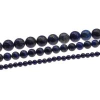 Perles Lapis Lazuli, Rond, DIY, bleu, Vendu par 38 cm brin