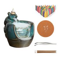 Backflow Incense Burner, Porcelain, plated, for home and office & durable, more colors for choice, 23x13x25cm, Sold By PC
