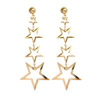 Zinc Alloy Drop Earrings Star plated for woman & hollow Sold By Pair