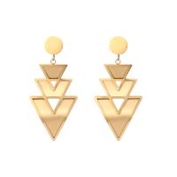 Titanium Steel Drop Earring gold color plated for woman & hollow Sold By PC