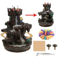 Backflow Incense Burner, Resin, plated, for home and office & durable, Sold By PC