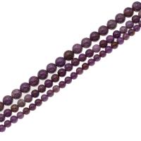 Natürlicher Lepidolith Perle, rund, DIY & verschiedene Größen vorhanden, violett, verkauft per 38 cm Strang