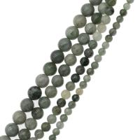 Jade Perlen, Burma Jade, rund, DIY & verschiedene Größen vorhanden, grau, verkauft per 38 cm Strang