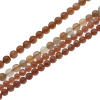 Sonnenstein Perle, rund, DIY & verschiedene Größen vorhanden, orange, verkauft per 38 cm Strang