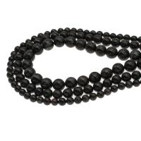 Black+Spinel Perle, rund, DIY & verschiedene Größen vorhanden, schwarz, verkauft per 38 cm Strang