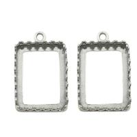 Stainless Steel Pendant Setting 316L Stainless Steel Rectangle blacken Approx 1.5mm Inner Approx Sold By PC