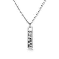 титан Свитер ожерелье, полированный, разный размер для выбора & с письмо узором & Мужский, 8x30mm, продается PC