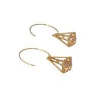 Cubic Zirconia Micro Pave Brass Earring plated micro pave cubic zirconia & for woman & hollow 20mm Sold By Pair