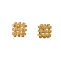 Brass Stud Earring, plated, for woman & hollow, more colors for choice, 13x13mm, Sold By Pair