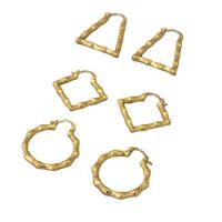 Pendientes de Aro en Latón, metal, 18K chapado en oro, diferentes estilos para la opción & para mujer, Vendido por Par