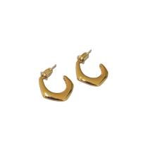 Brass Stud Earring, gold color plated, for woman, 15mm, Sold By Pair