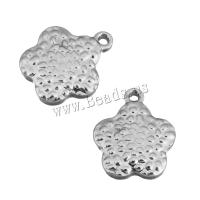 Stainless Steel Pendants, Flower, original color, 13x15x3mm, Hole:Approx 1mm, 10PCs/Lot, Sold By Lot