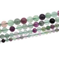 Natural Fluorite Beads, Colorful Fluorite, Round, DIY & different size for choice, multi-colored, Length:38 cm, Sold By PC
