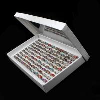 Strass Ringe, Zinklegierung, für Frau & mit Strass, gemischte Farben, 200x200x30mm, 100PCs/Box, verkauft von Box
