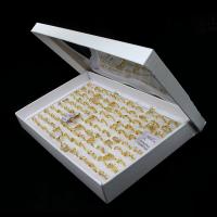 Pierścień palca rhinestone, Stop cynku, ze Perła, dla kobiety & z kamieniem, złoty, 200x200x30mm, 100komputery/Box, sprzedane przez Box