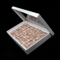 Anilo de dedo, aleación de zinc, para mujer & con diamantes de imitación, color de rosa dorada, 200x200x30mm, 100PCs/Caja, Vendido por Caja