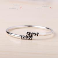 Thailand Sterling Silver Bangle, plated, Adjustable & for woman, more colors for choice, 56x3.50mm, Sold By PC