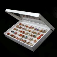 Rhinestone Finger Ring, Tibetan Style, for woman & with rhinestone, mixed colors, 200x200x30mm, 50PCs/Box, Sold By Box