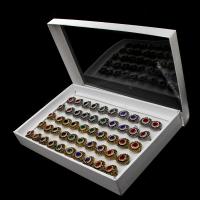 Strass Ringe, Zinklegierung, für Frau & mit Strass, gemischte Farben, 200x200x30mm, 50PCs/Box, verkauft von Box